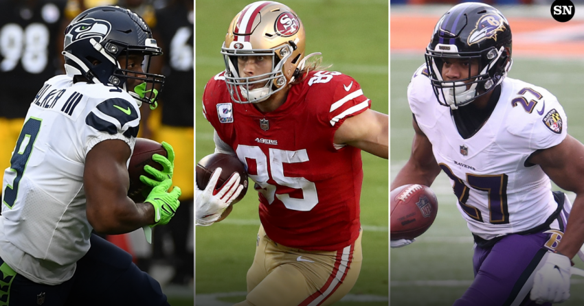 Mises à jour des blessures en fantasy : Dernières nouvelles sur George Kittle, JK Dobbins, Kenneth Walker III affectant les classements de la semaine 1