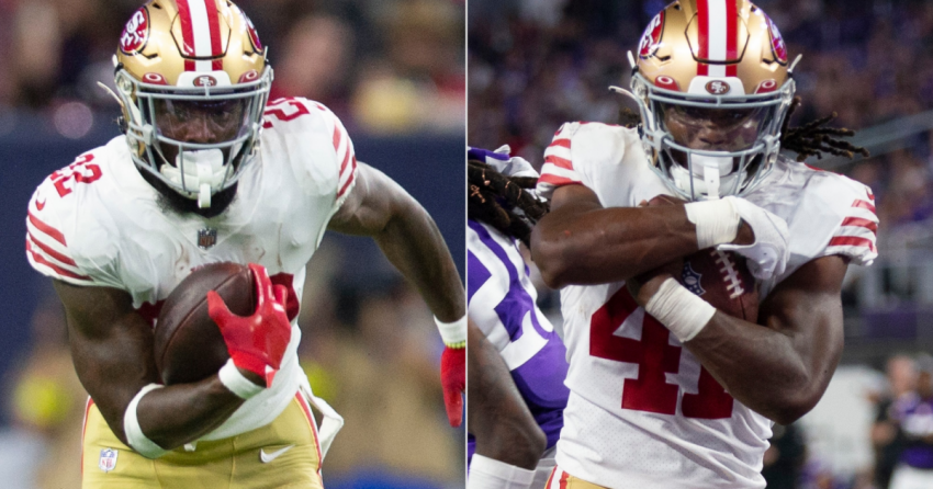 tableau de profondeur des RB des 49ers : Jeff Wilson Jr, Jordan Mason en tête du backfield de San Francisco avec Elijah Mitchell, Tyrion Davis-Price out