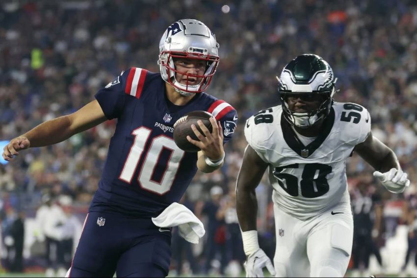 Drake Maye Scores Points in Patriots-Eagles Game with 13-14 Outcome
