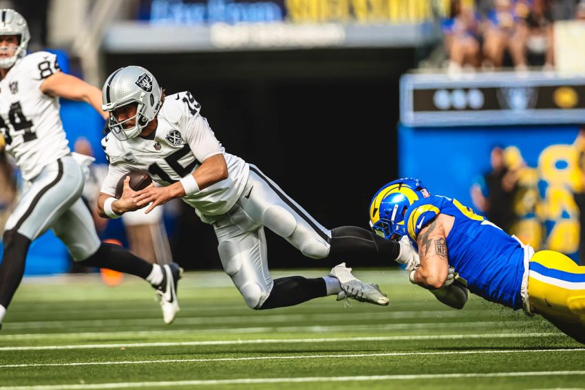 "Gardner Minshew's Implosion in Rams-Raiders Game with 20-15 Score"